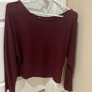 Wide red thin sweater